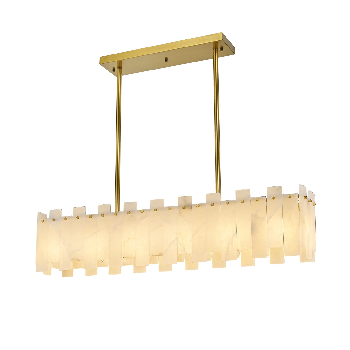 Madrid Chandelier 6-Light in Antique Brass
and Alabaster 8850AB by StarFire Crystal