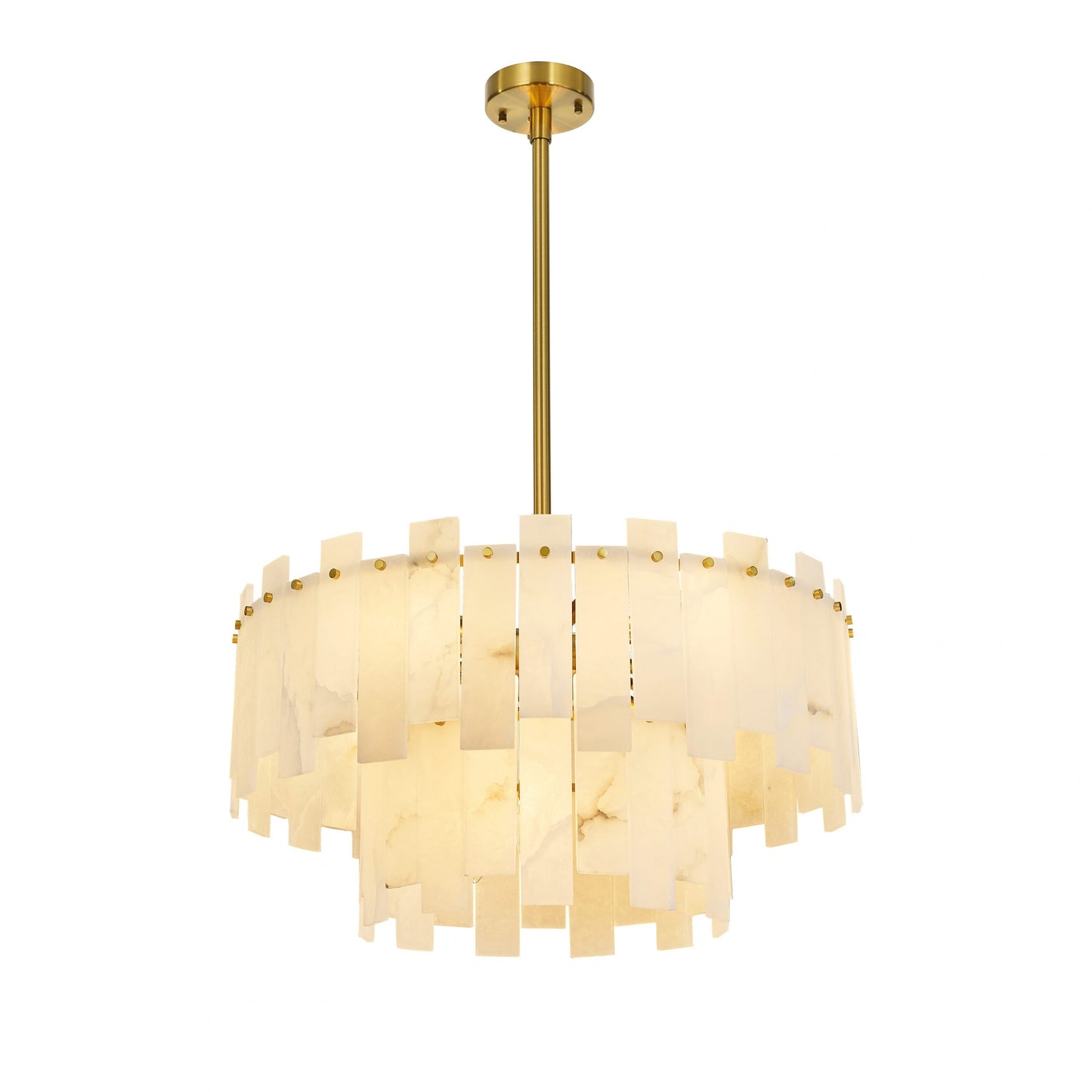 Madrid Chandelier 12-Light in Antique Brass
and Alabaster 8852AB by StarFire Crystal