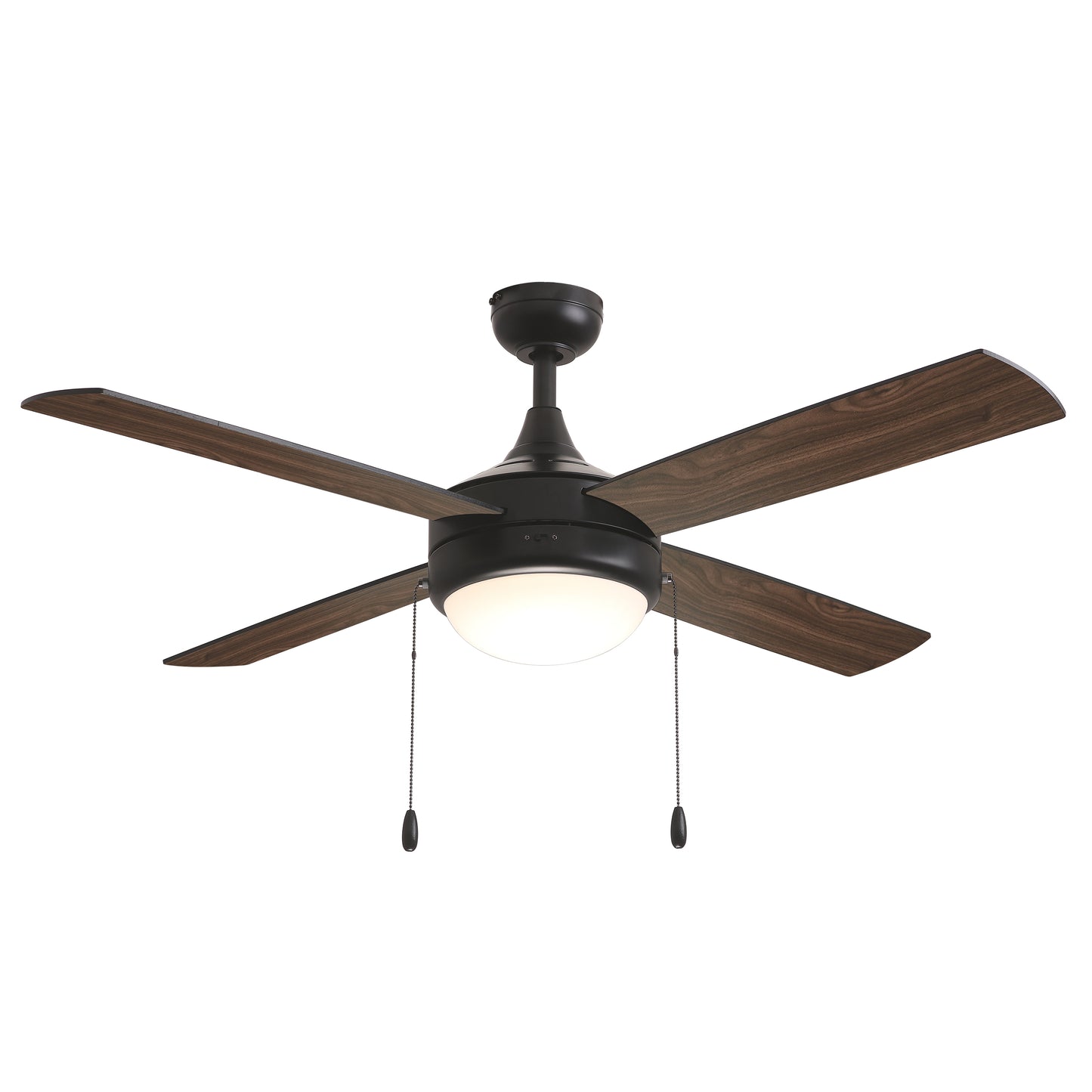 Quattro 52" 4-Blade Fan w Pull Chain Black by Maxim Lighting