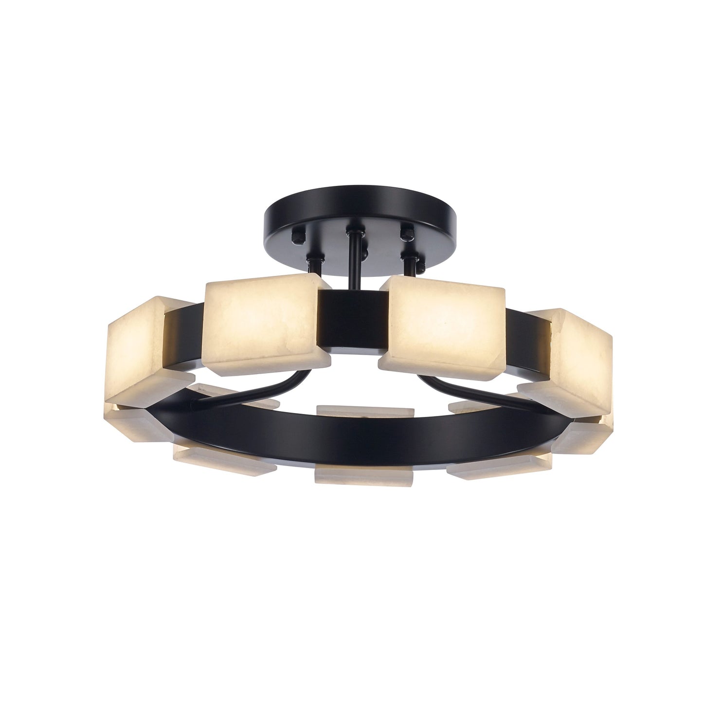 Madrid Flushmount 9-Light in Matt Black 8880BK by StarFire Crystal