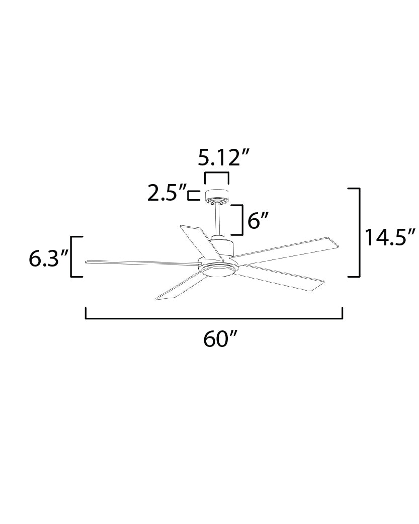 Daisy 60" 5-Blade Fan w LED Light Kit Satin Nickel by Maxim Lighting