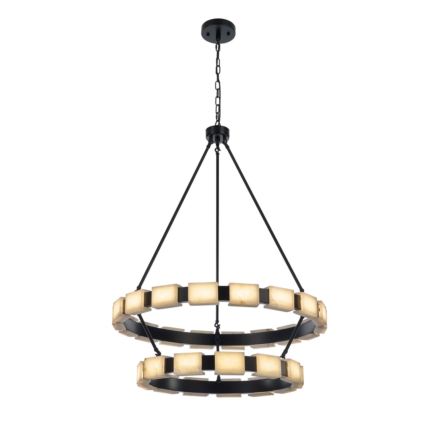 Madrid Pendant 18-Light in Matt Black 8883BK by StarFire Crystal