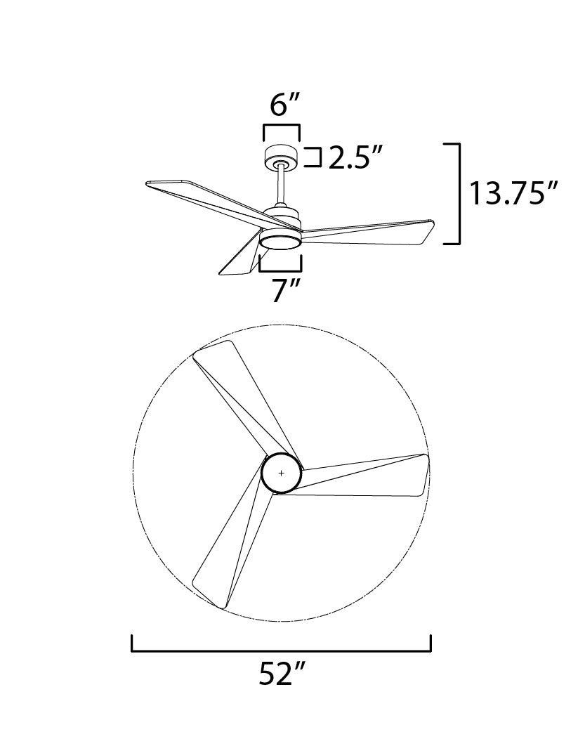 Vortex 52" Outdoor Fan with LED Light Kit Charcoal Bronze by Maxim Lighting