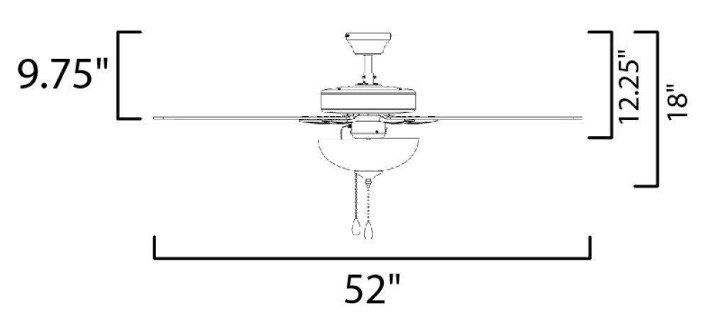 Basic-Max 52" Nickel Fan Walnut/Pecan Blades Satin Nickel/Walnut/Pecan by Maxim Lighting