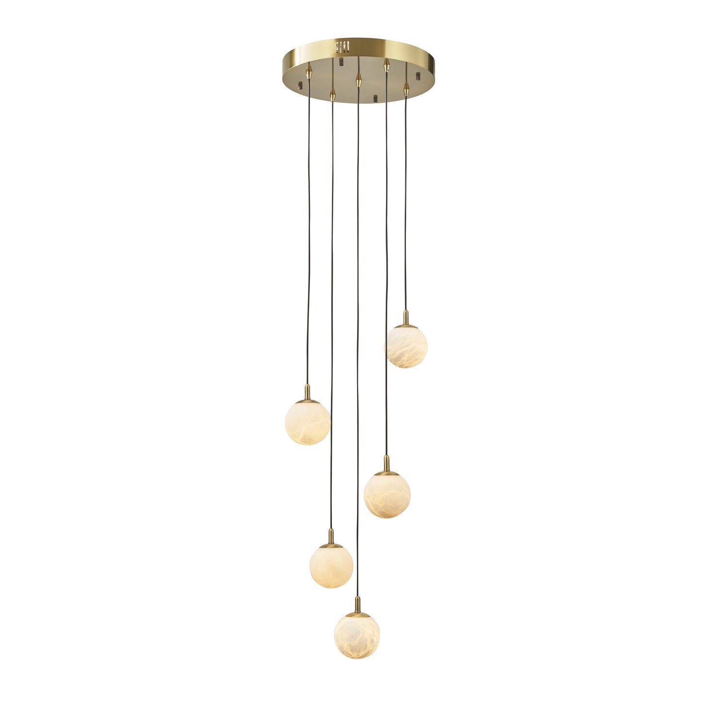 Zaragoza Pendant 5-Light in Antique Bronze and Alabaster 9005AZ by StarFire Crystal