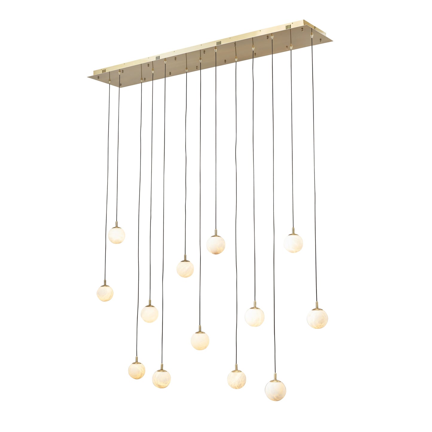 Zaragoza Pendant 13-Light in Antique Bronze and Alabaster 9013AZ by StarFire Crystal