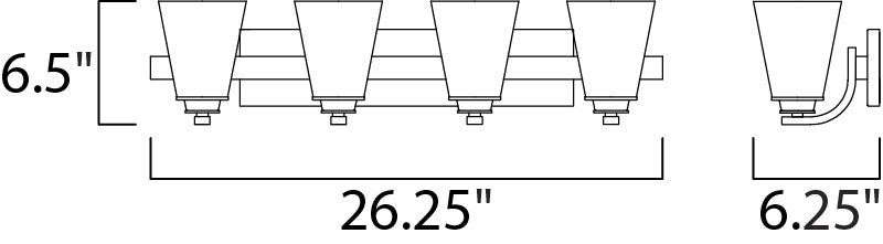 Conical 4-Light Bath Vanity Satin Nickel by Maxim Lighting