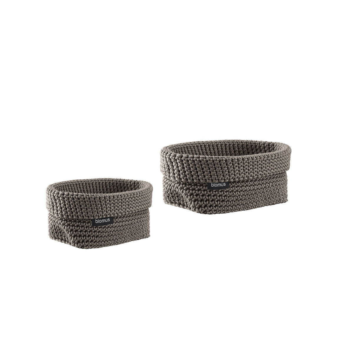 blomus TELA Crochet Storage Baskets, Set of 2 – Fungi storage basket set, product photo