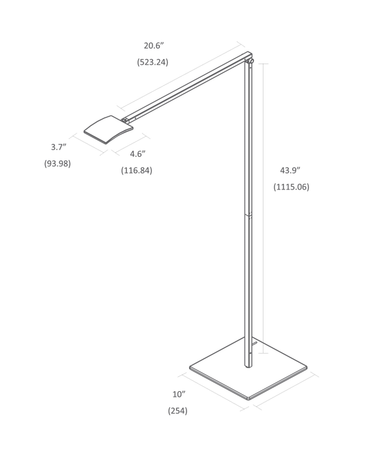 Mosso Pro Floor Lamp Metallic Black Ar2001 Mbk Flr by Koncept Inc