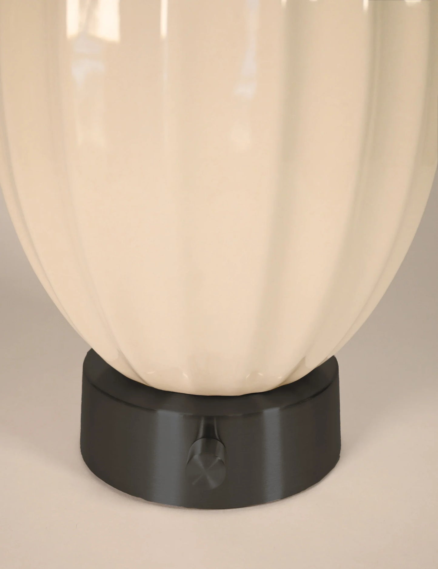 Contemporary Ava Ivory Ceramic Cordless Lamp by Modern Lantern