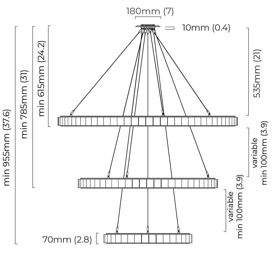 CTO Lighting Avalon Triple Chandelier