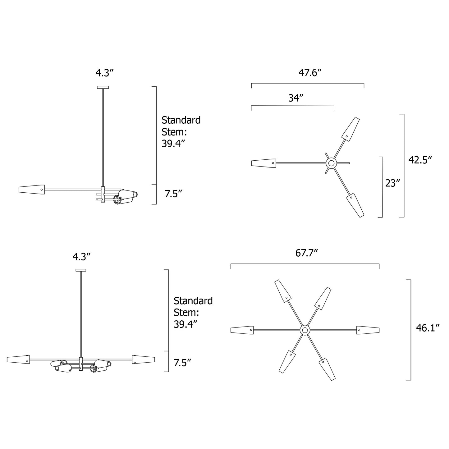 CTO Lighting Axis 6-Light Pendant