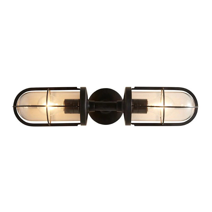 Weatherproof Ship's Double Well Glass Wall Light of Original BTC