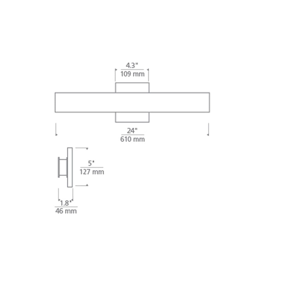Bau 24-inch LED Bath Bar Ada Vanity Light by Visual & Comfort & Co