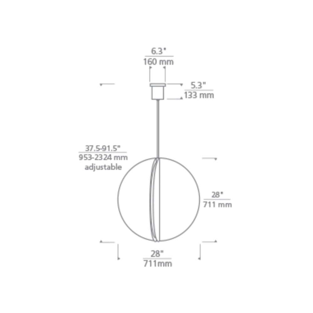 Bau 28-inch LED Pendant Light by Visual & Comfort & Co