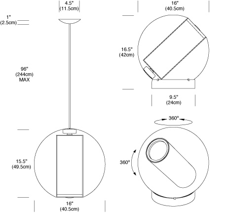 Pablo Designs Bel Occhio Pendant Light