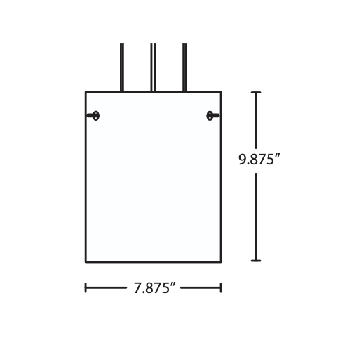 Technical line drawing of the Besa Tamburo 8 handcrafted glass shade