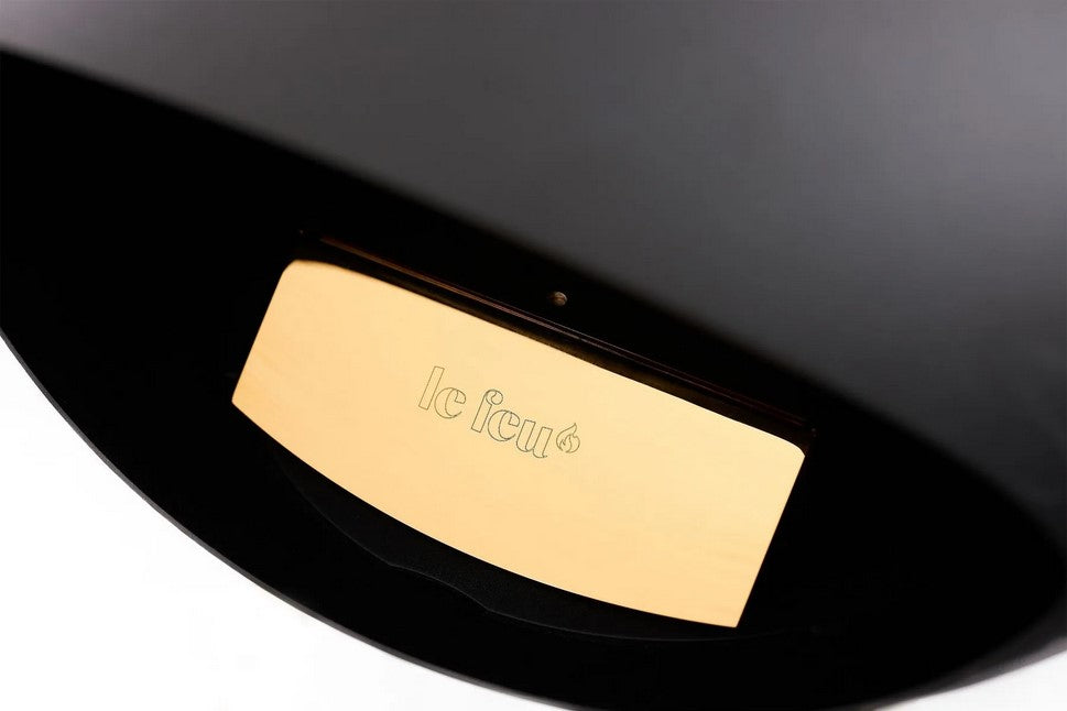 Dome Black Ground Wood Low Fireplace by LE FEU