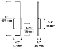 18-inch Outdoor LED Wall Sconce Architectural by Visual & Comfort & Co