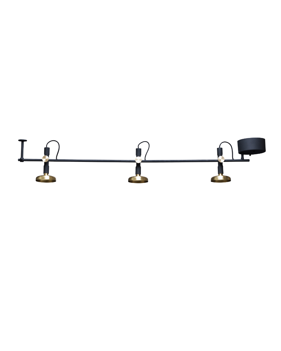 Pholc Blend ceiling light by Sabina Grubbeson – Jet Black and Brass, second view