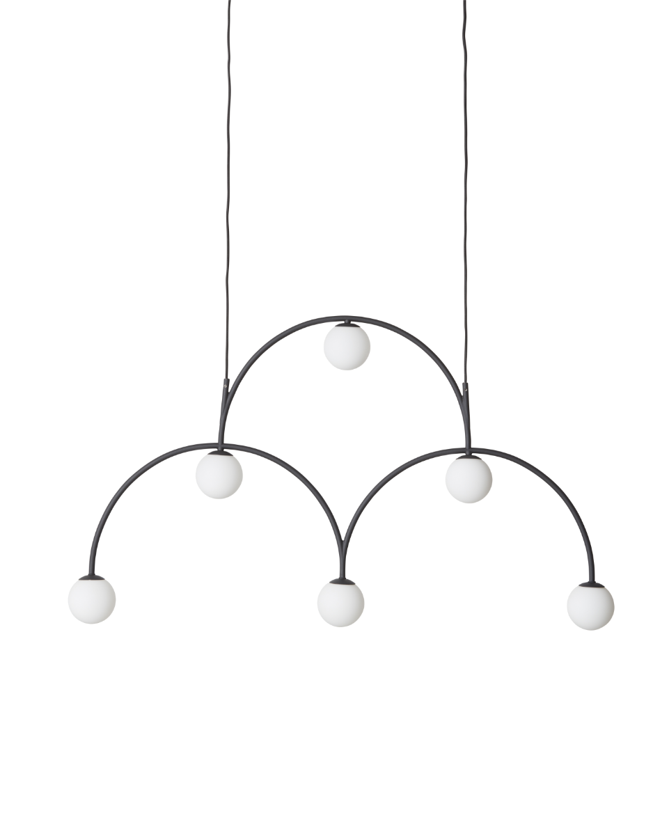 Pholc Bounce chandelier by Monika Mulder – Bounce 116 (45.7 in, 6 lights), second view