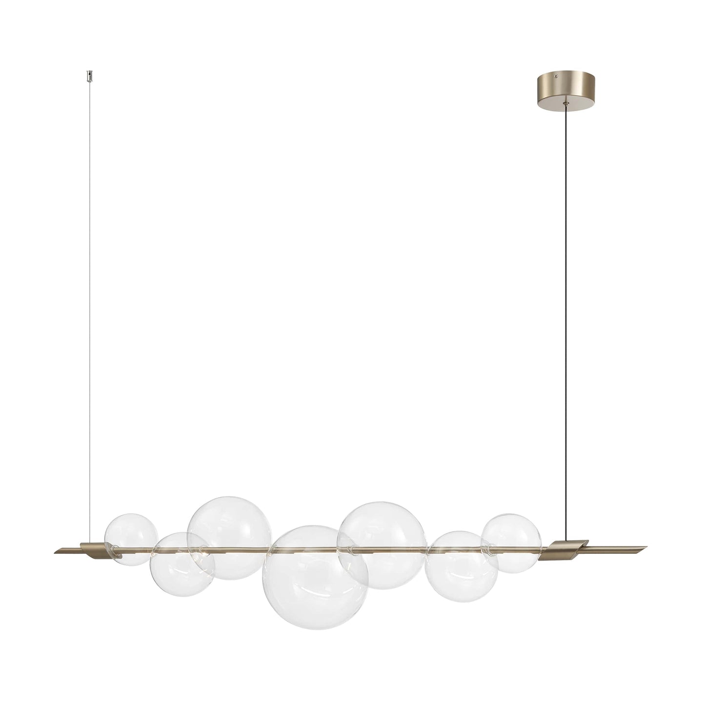 Aluminum and Glass Chandelier Satin Nickel by Finesse Decor CH-DS25-1NIC