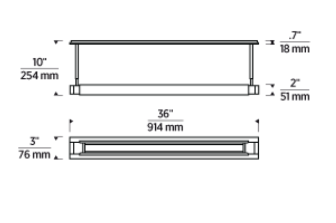 Energy-efficient LED picture light for office wall décor with warm dim lighting feature - line drawing