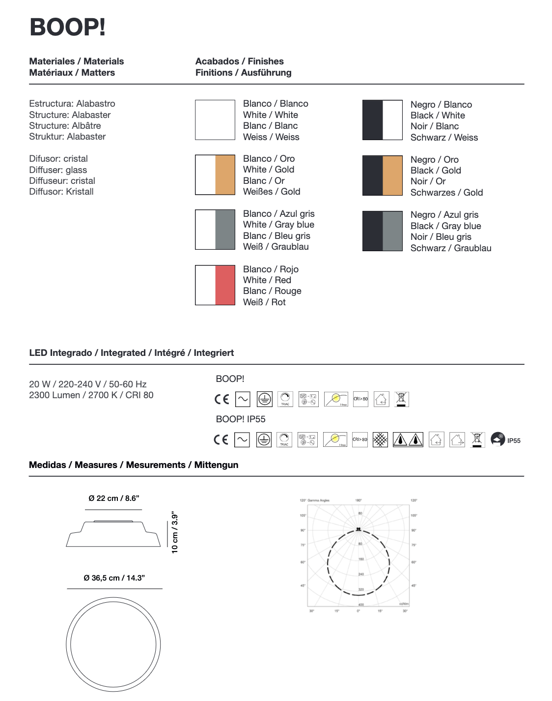 Carpyen Lighting Boop! Wall or Ceiling