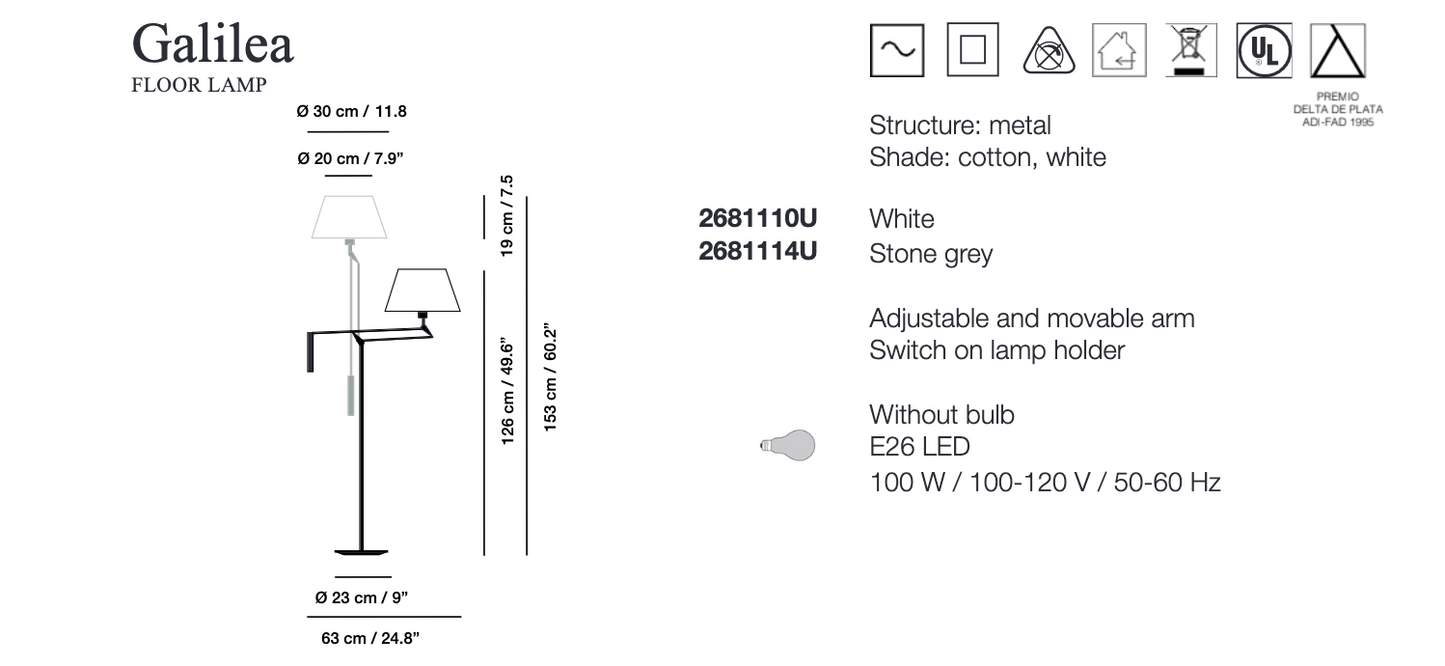 Carpyen Lighting Galilea Floor Lamp