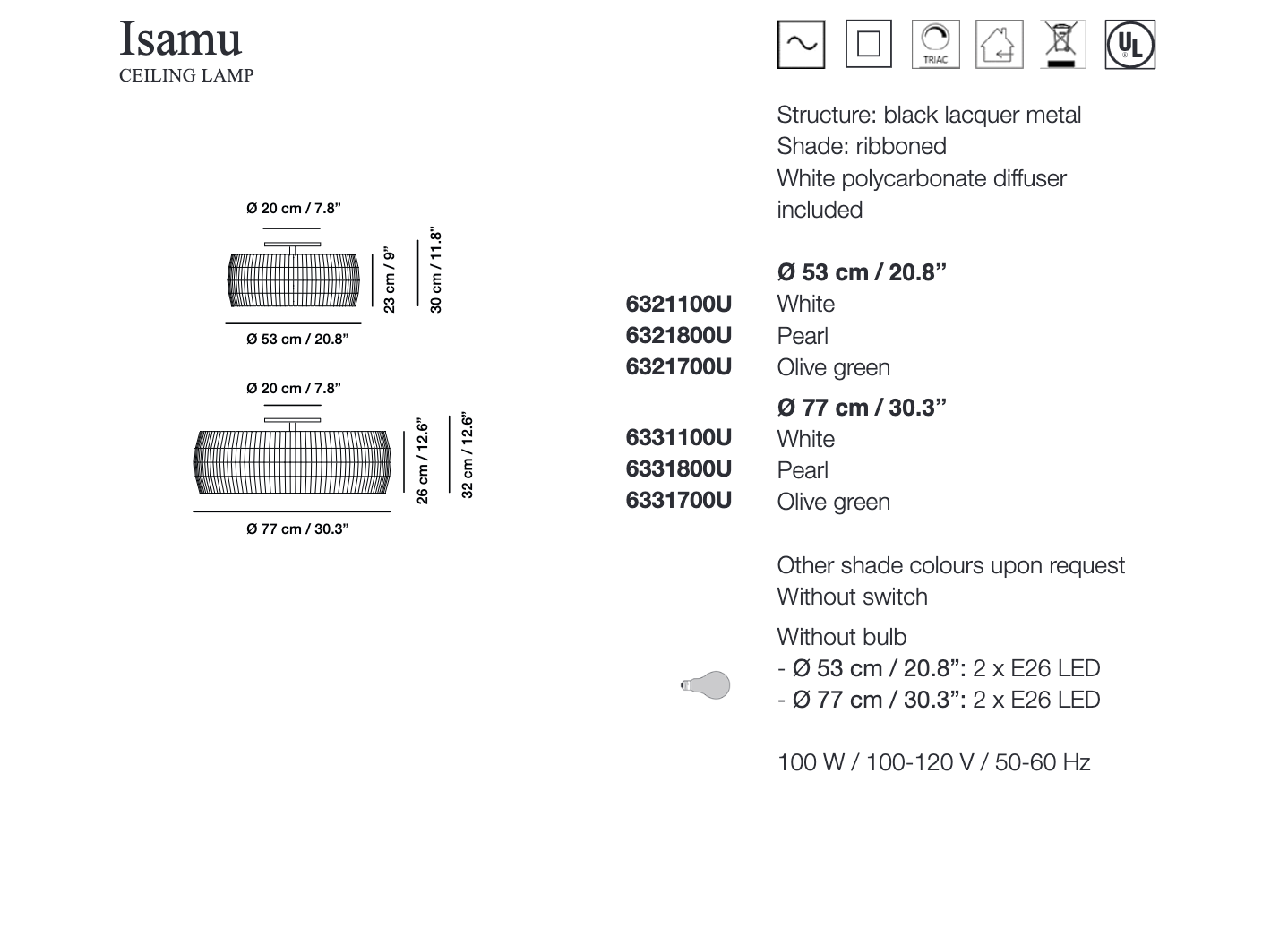 Carpyen Lighting Isamu Ceiling Light