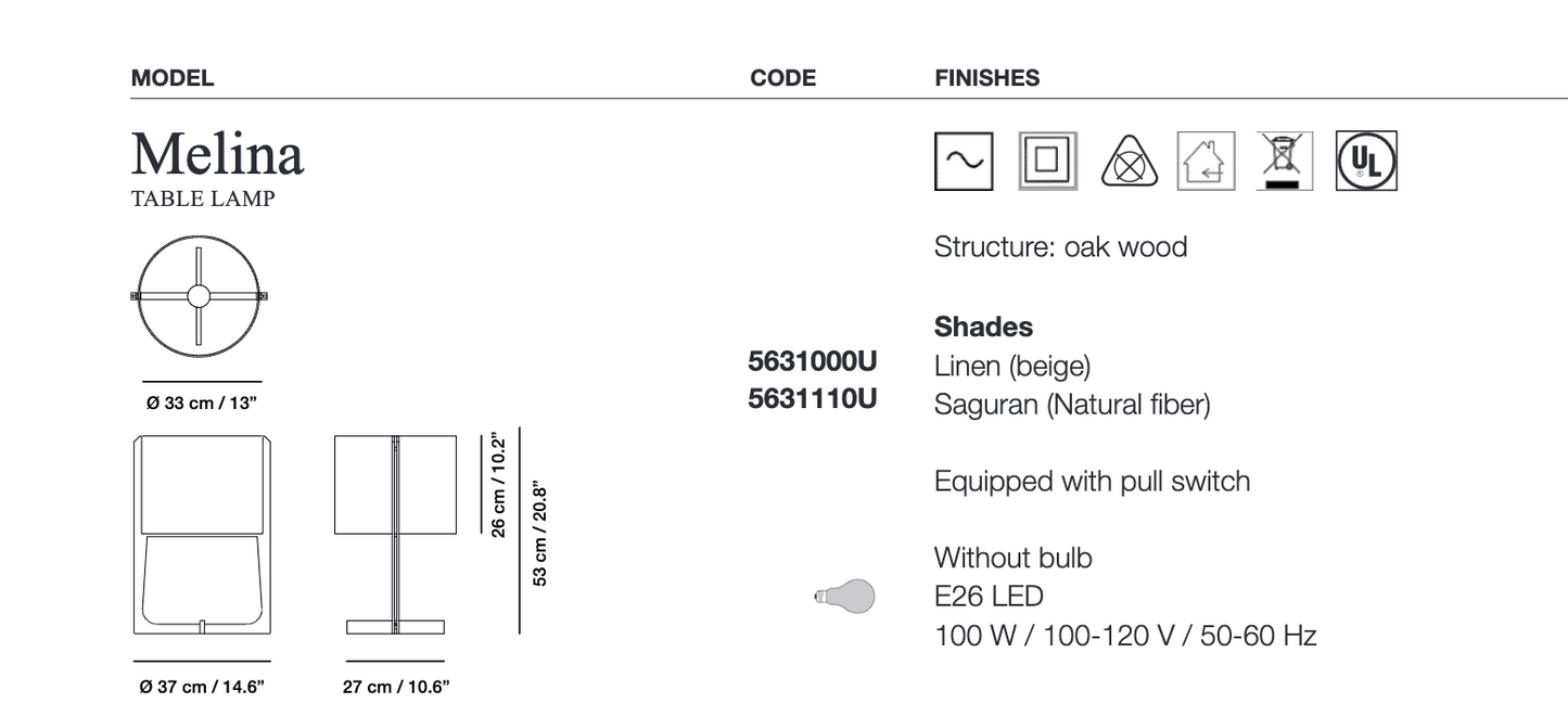Carpyen Lighting Melina Table Lamp