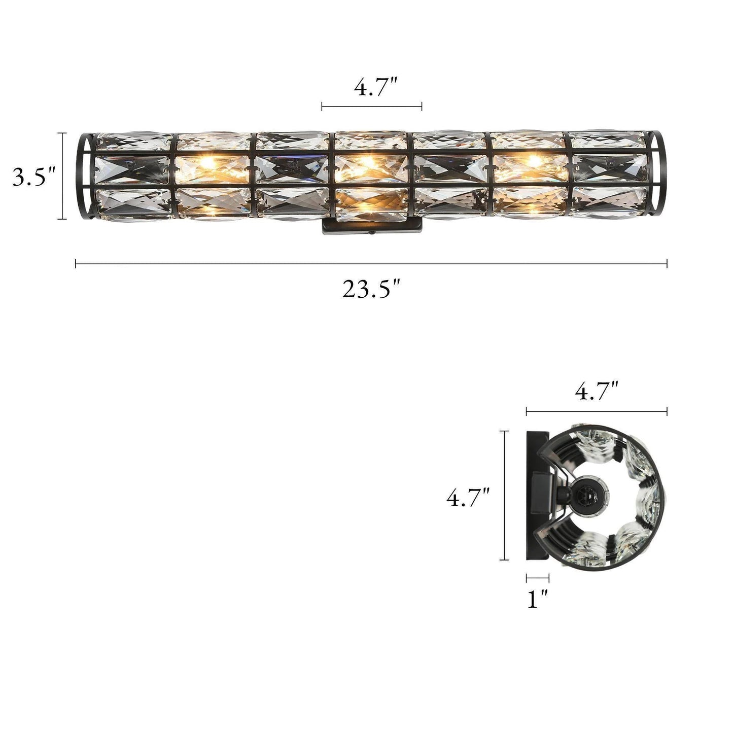 Phesonlaxy Glam Black Crystal Sconce Ha04821W3 - LNC Home