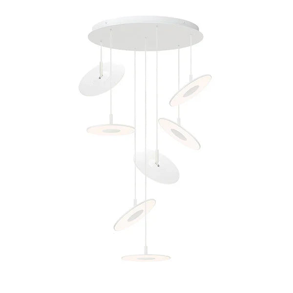 Pablo Designs Circa 7-Pendant Chandelier dimensional view with scale reference