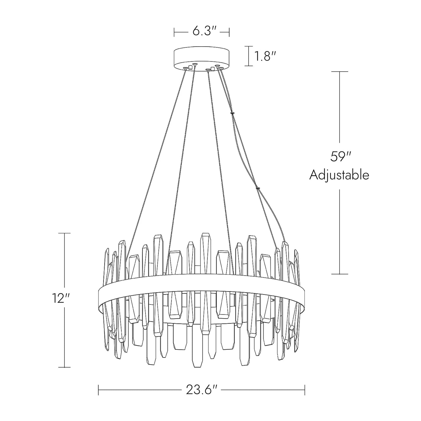 Modern Black Gold LED Drum Chandelier Combrocollia - LNC Home