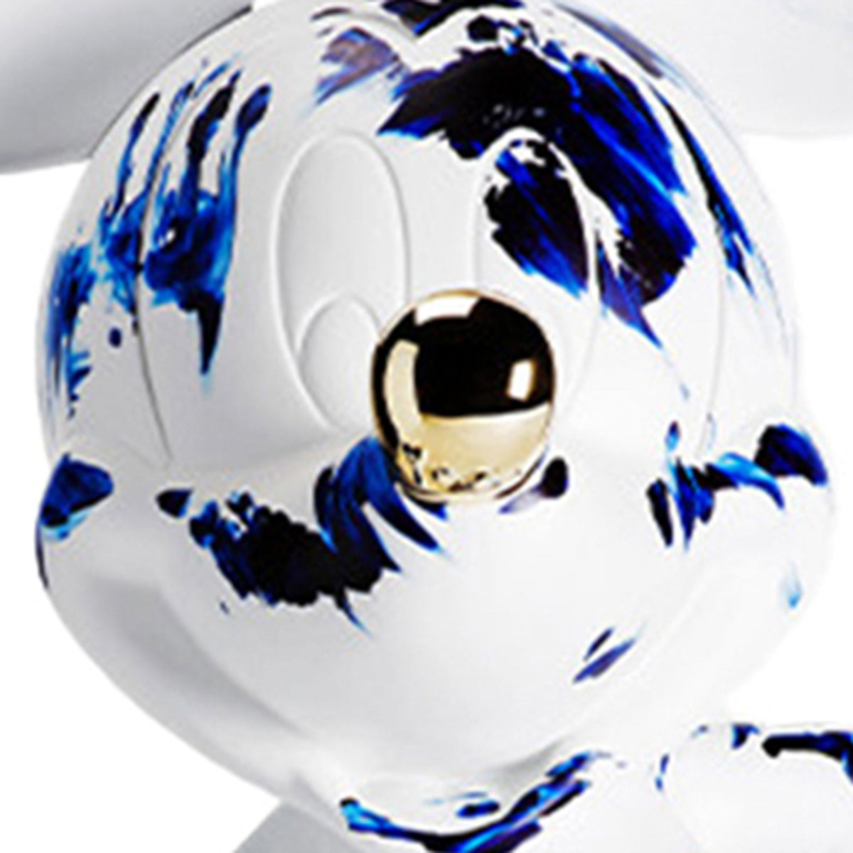 Leblon Delienne One Minute Mickey by Marcel Wanders sculpture in White & Delft Blue, chromed gold nose, 24 inch – view 7