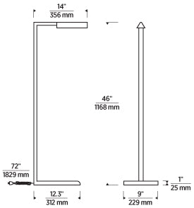 Dessau 46 Slim LED Floor Lamp by Visual & Comfort & Co