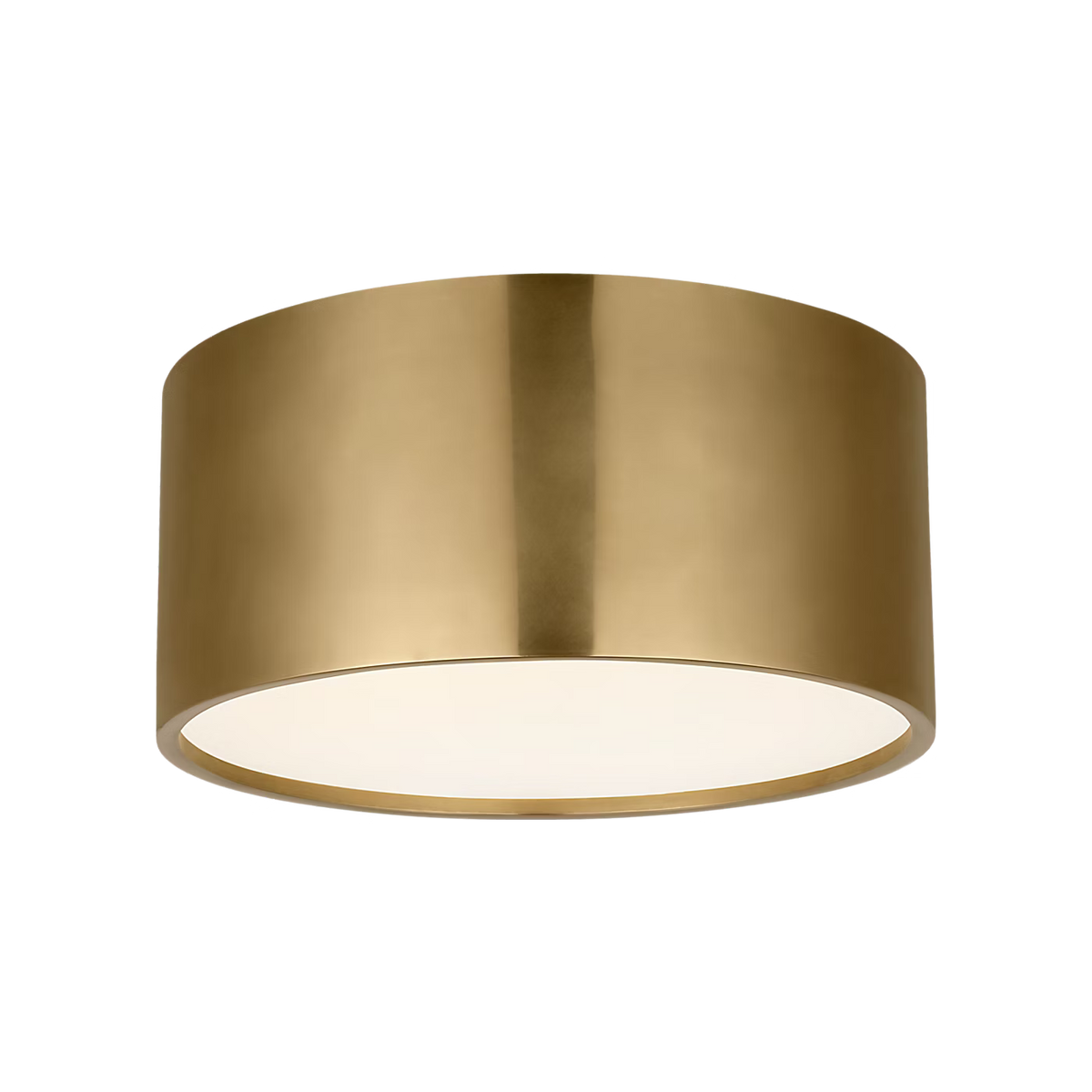 Compact 10 inch brass ceiling light flush mount with warm LED glow