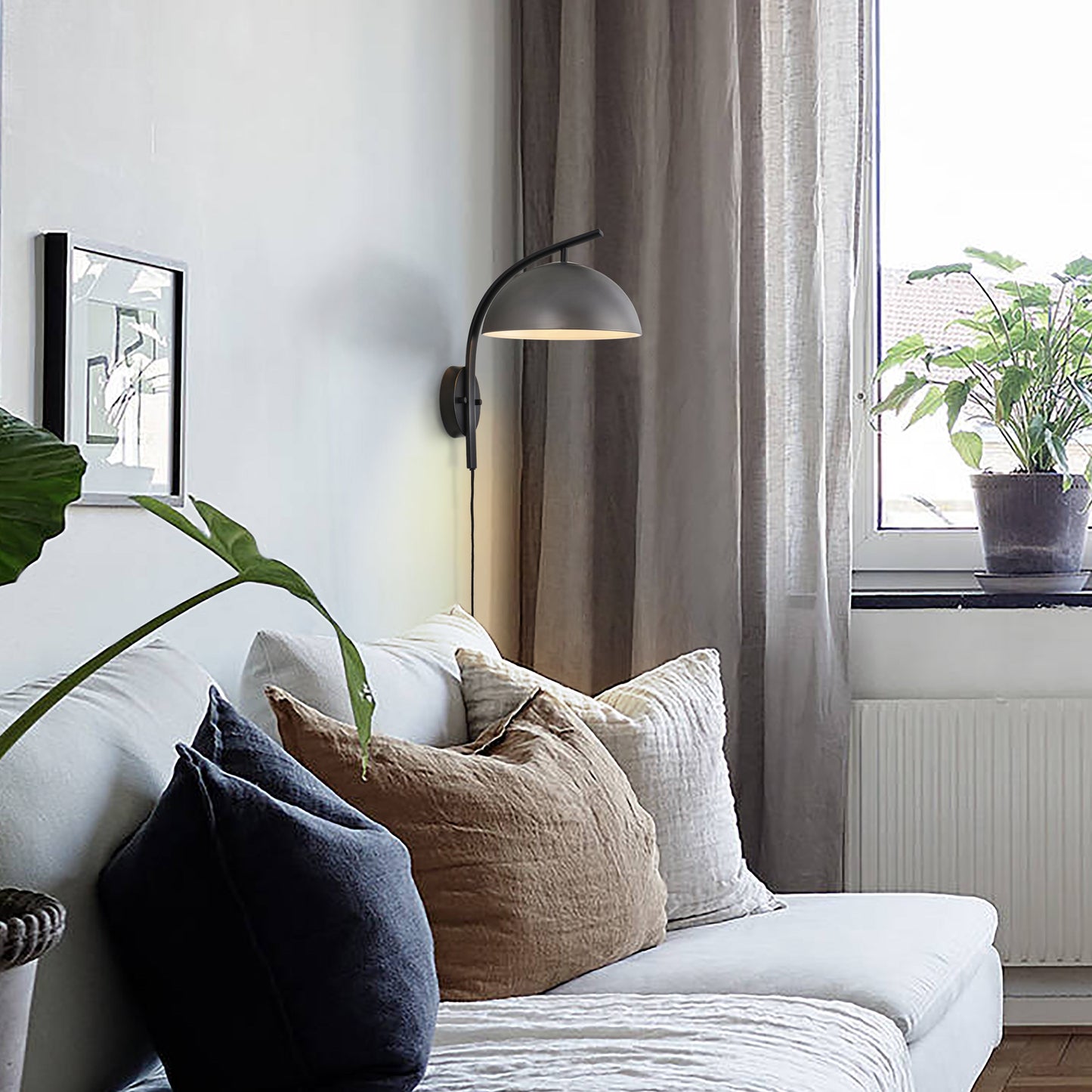 Domus Wall Sconce 15 Gunmetal Matte Black 3011503Gn by Nova California