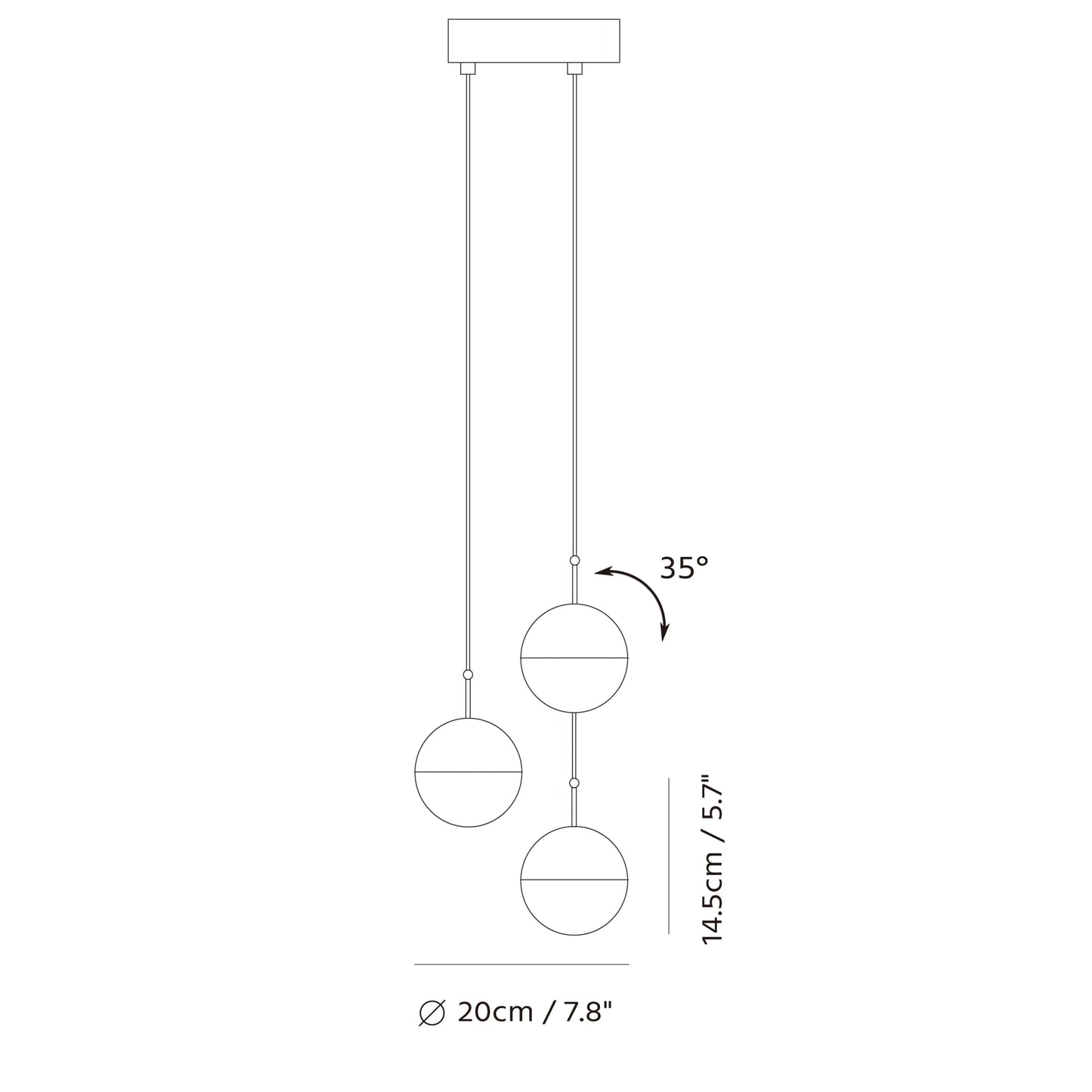 Seed Design Dora Pendant 3 Sld 1010P3 Bk