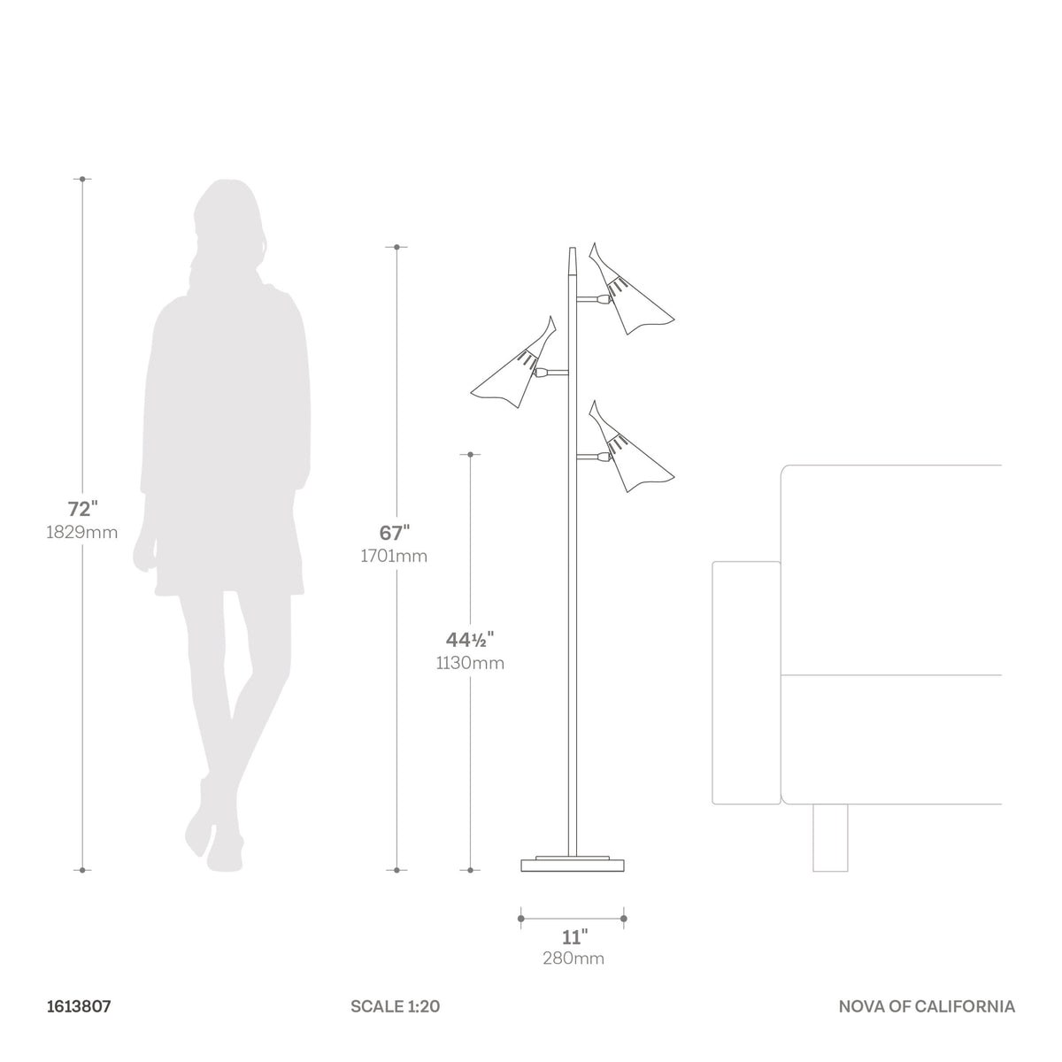 Encinitas 3-Light Tree Floor Lamp by Nova of California – view 5