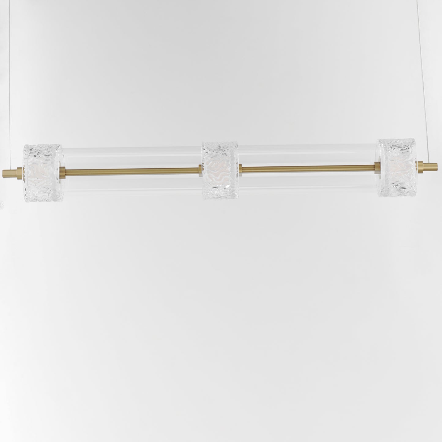 Elysian 3-Light LED Linear Pendant Natural Aged Brass by ET2