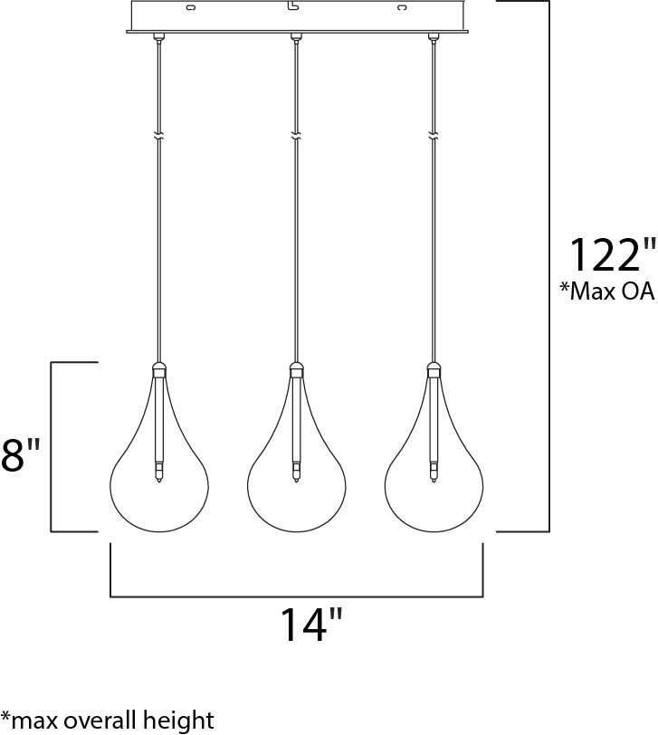 Larmes 9-Light Pendant Polished Chrome by ET2