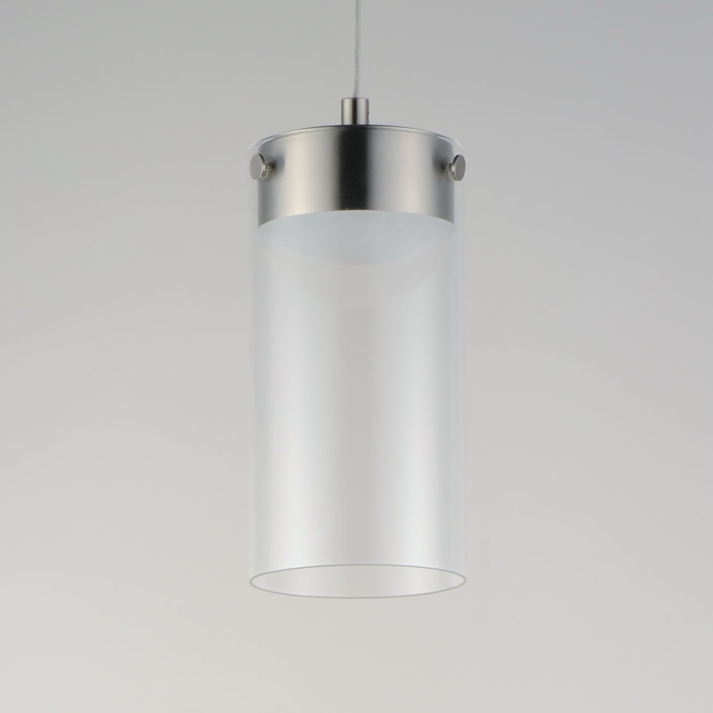 Highball Clear LED Mini Pendant Satin Nickel by ET2
