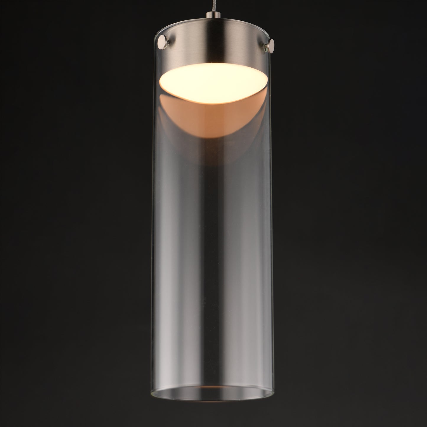 Highball Clear LED Pendant Satin Nickel by ET2