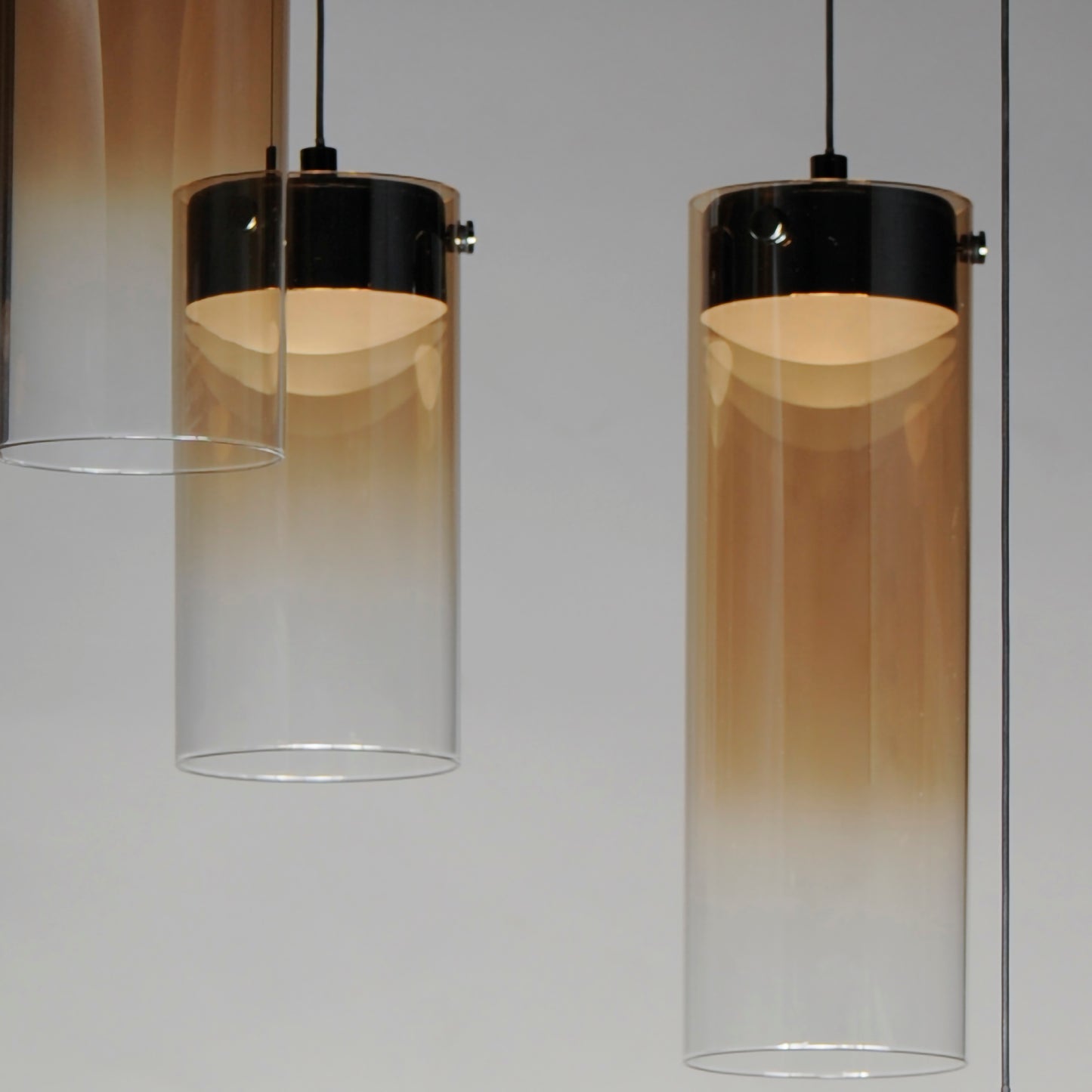 Highball Amber 5-Light LED Pendant Gunmetal by ET2