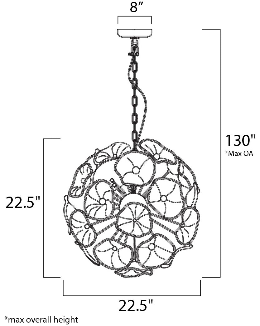 Fiori 20-Light Pendant Polished Chrome by ET2