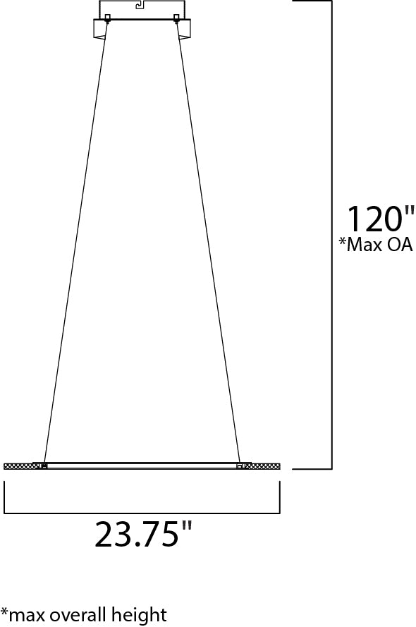Saturn II 24" LED Pendant Matte Silver by ET2