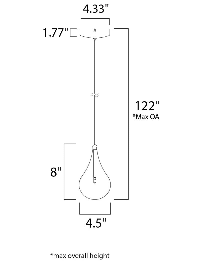 Larmes Pendant Polished Chrome by ET2