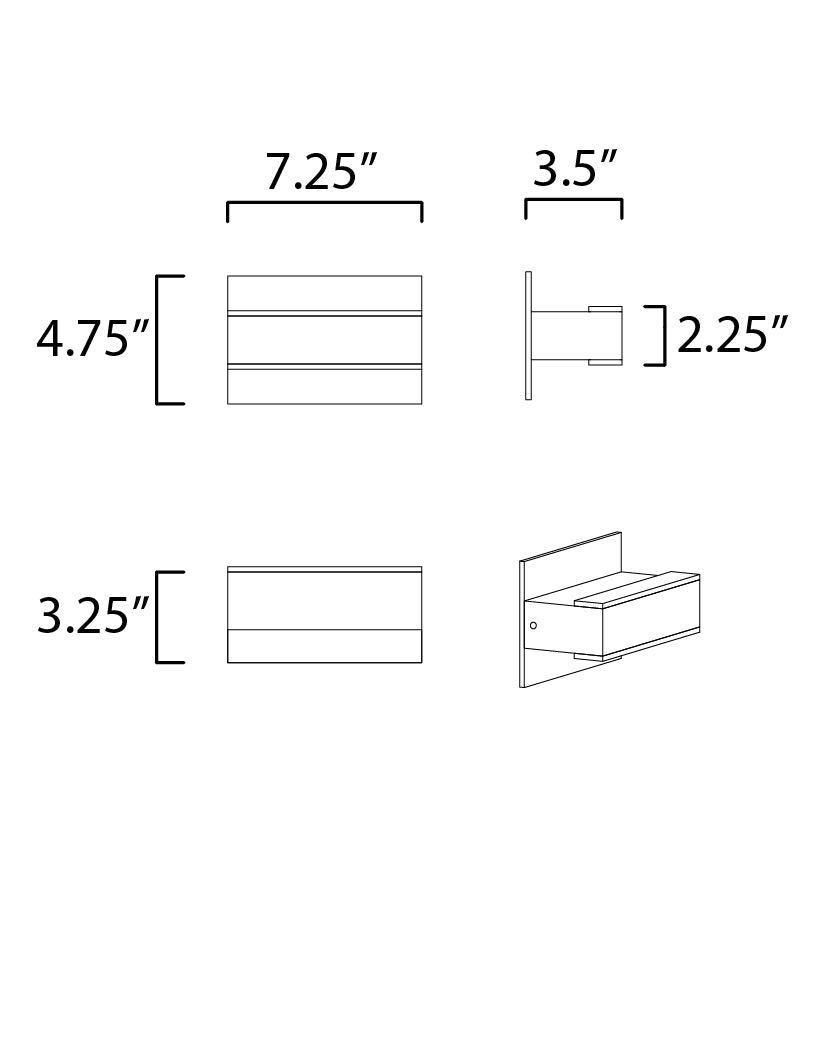 Omni 7" LED Wall Sconce White by ET2
