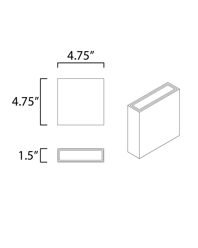 Brik 4.75" LED Outdoor Wall Sconce Black by ET2